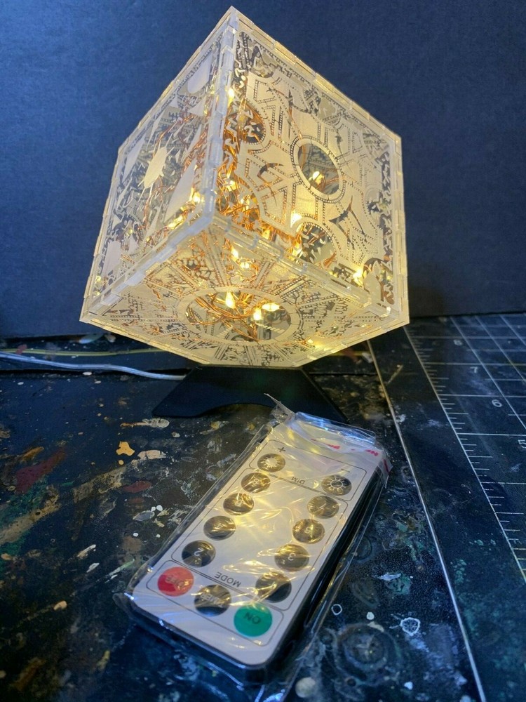 Hellraiser Puzzle Box Laser Engraved Night Light with Stand