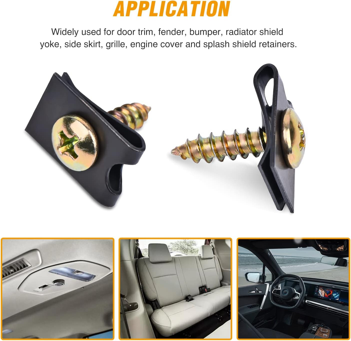 170Pcs Car U-Clip and Screw Assortment Kit 9 Different Sizes Automotive U Nut an