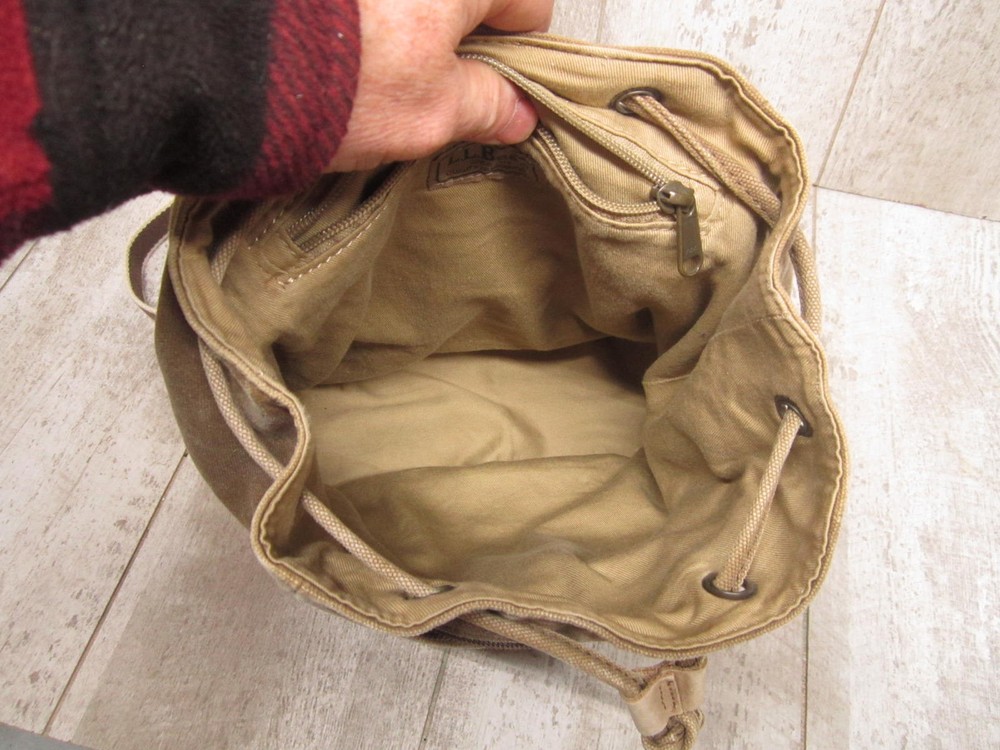 LL Bean Leather and Canvas Fox Mini Packpack Bag