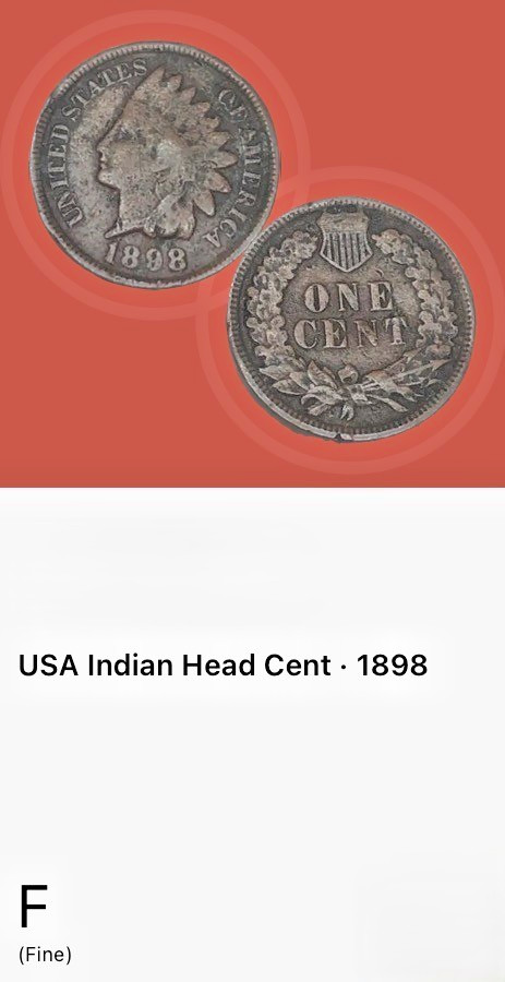 1898 Indian Cent, F