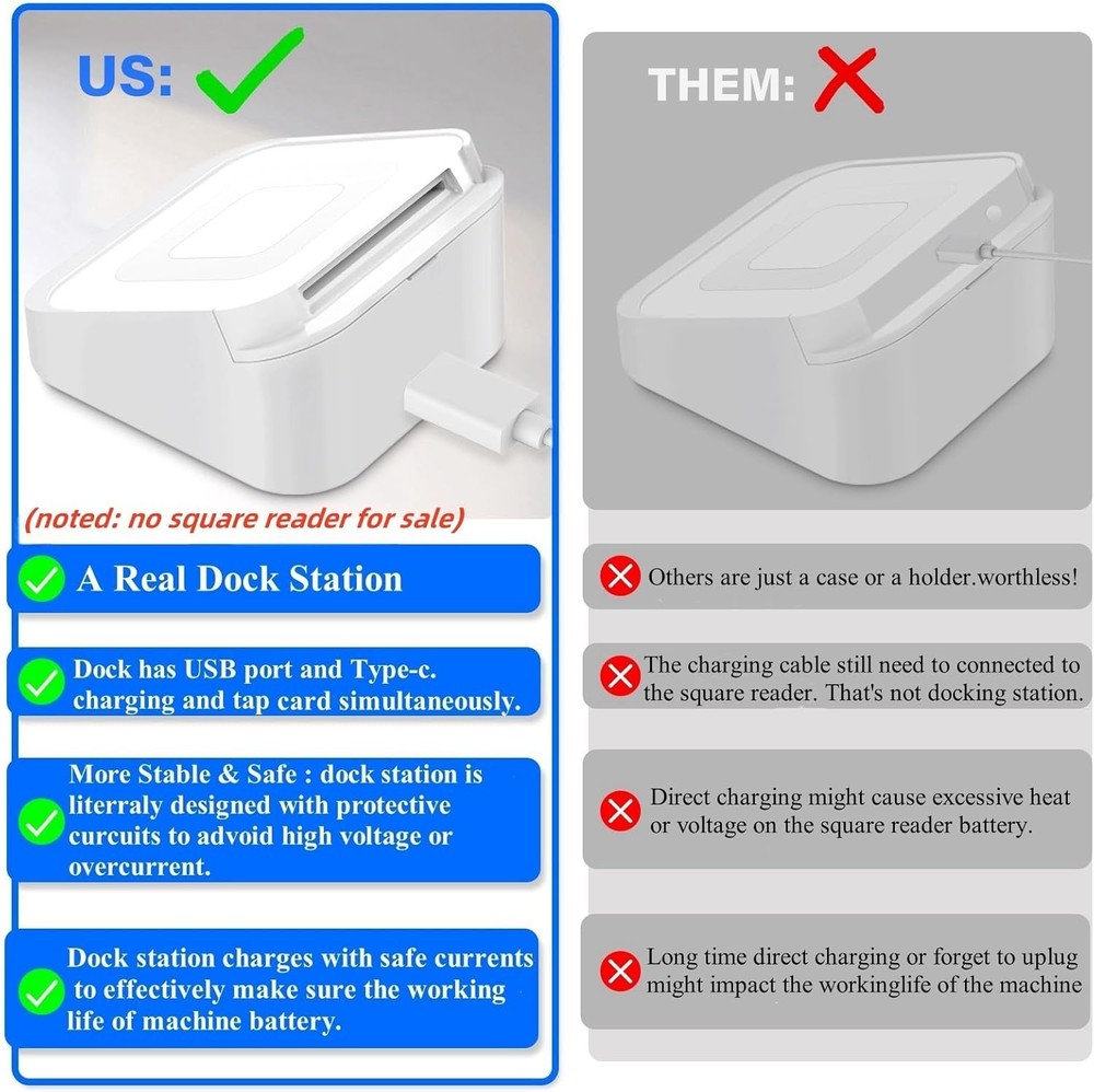 Square Dock for Reader 2nd Generation, Holder Stand white