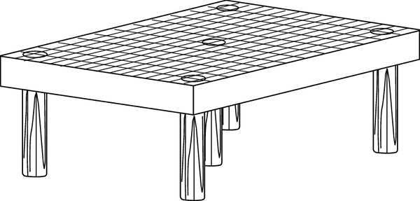 Structural Plastics D3624 Dunnage Rack, 500 Lb Load Capacity, Hdpe, 12 In H X