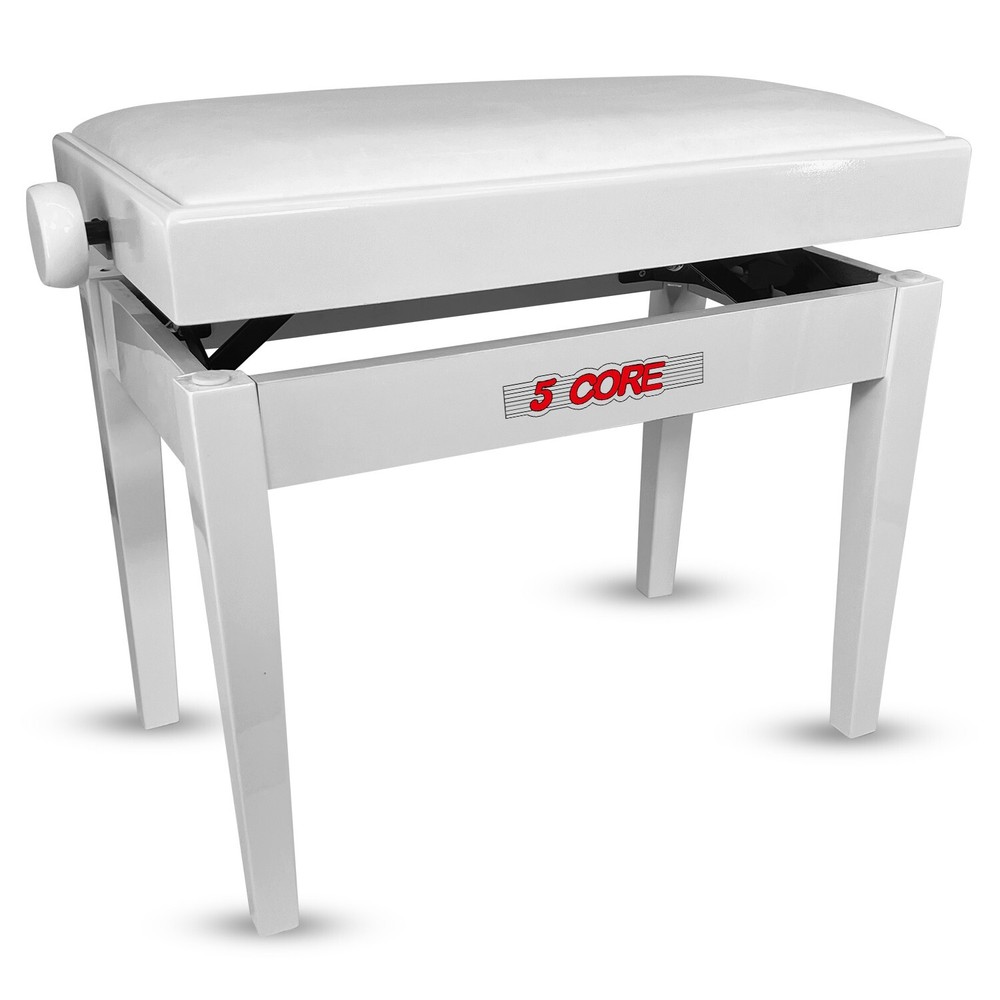 5 Core Adjustable Piano Bench Thick Padded Solid Wood Keyboard Stool Heavy Duty