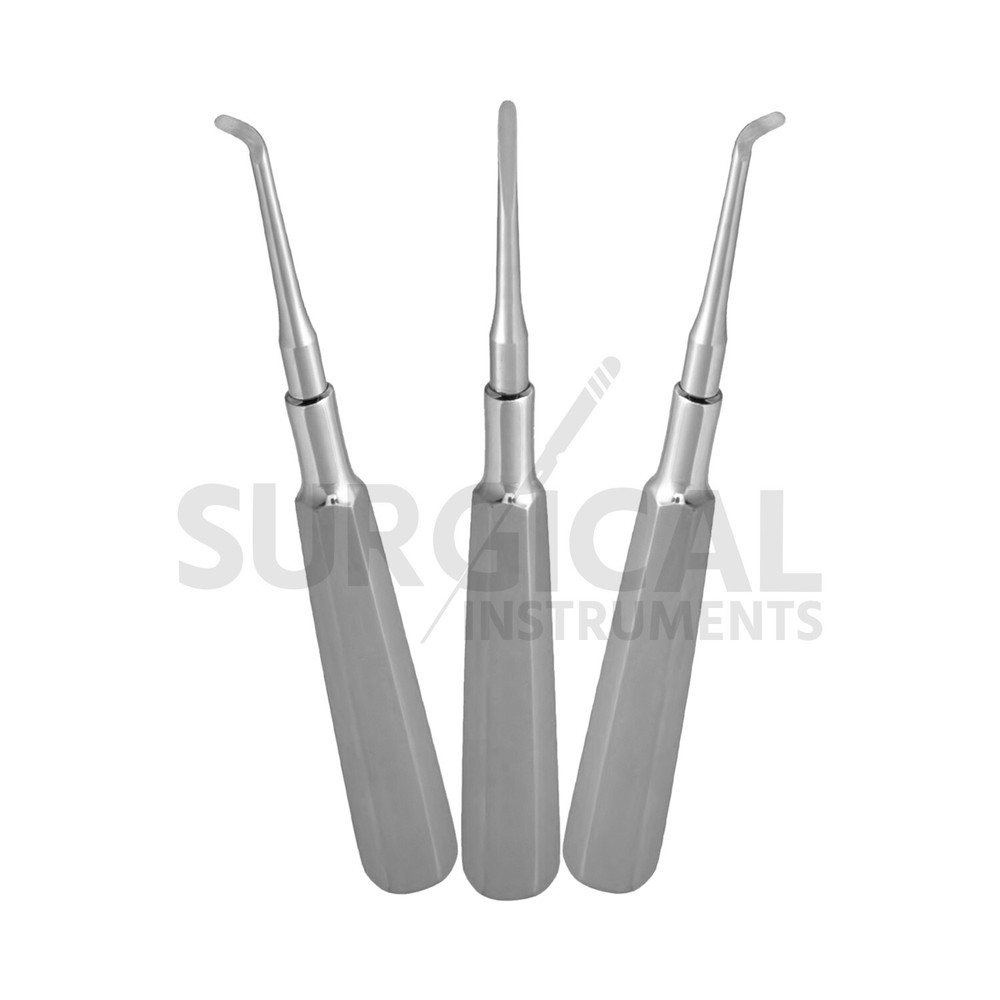3 Pcs Warwick James Tooth Elevators Right, Left & Straight Extraction German Gr