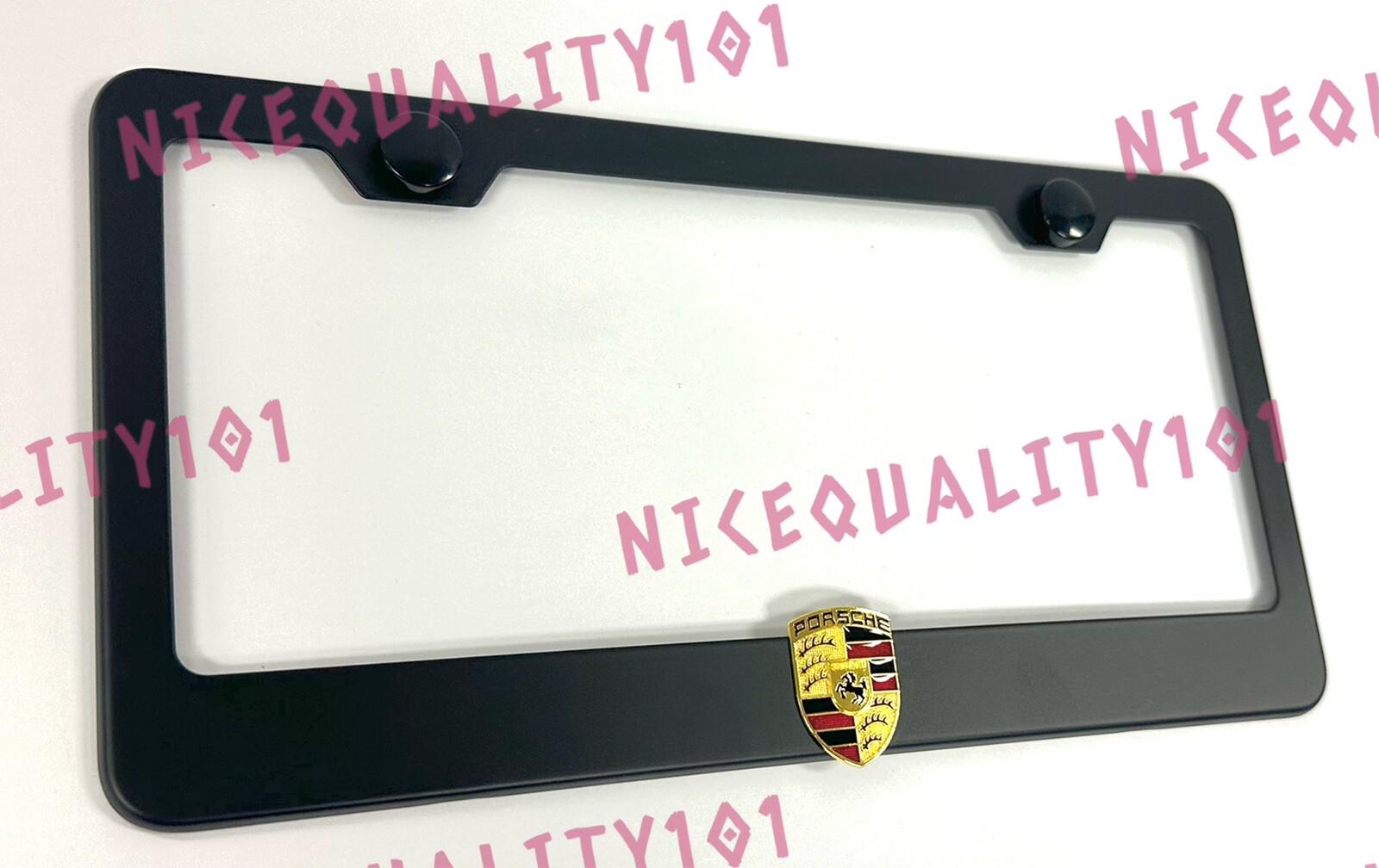 3D Carrera Cayenne 911 Stainless Steel Black Finished License Plate Frame