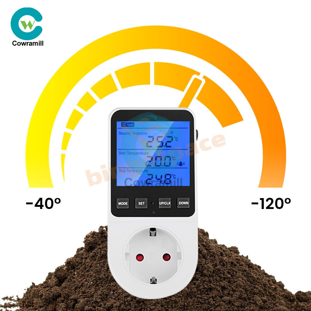 Digital Thermostat Outlet Plug Temperatures Controller Socket With Backlight