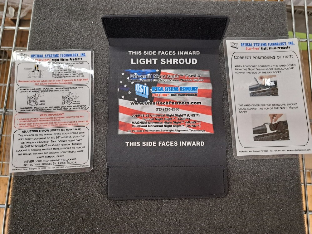 New, Optical Systems Tech, AN/PVS-22, Night Vision Rail-Mount Sight