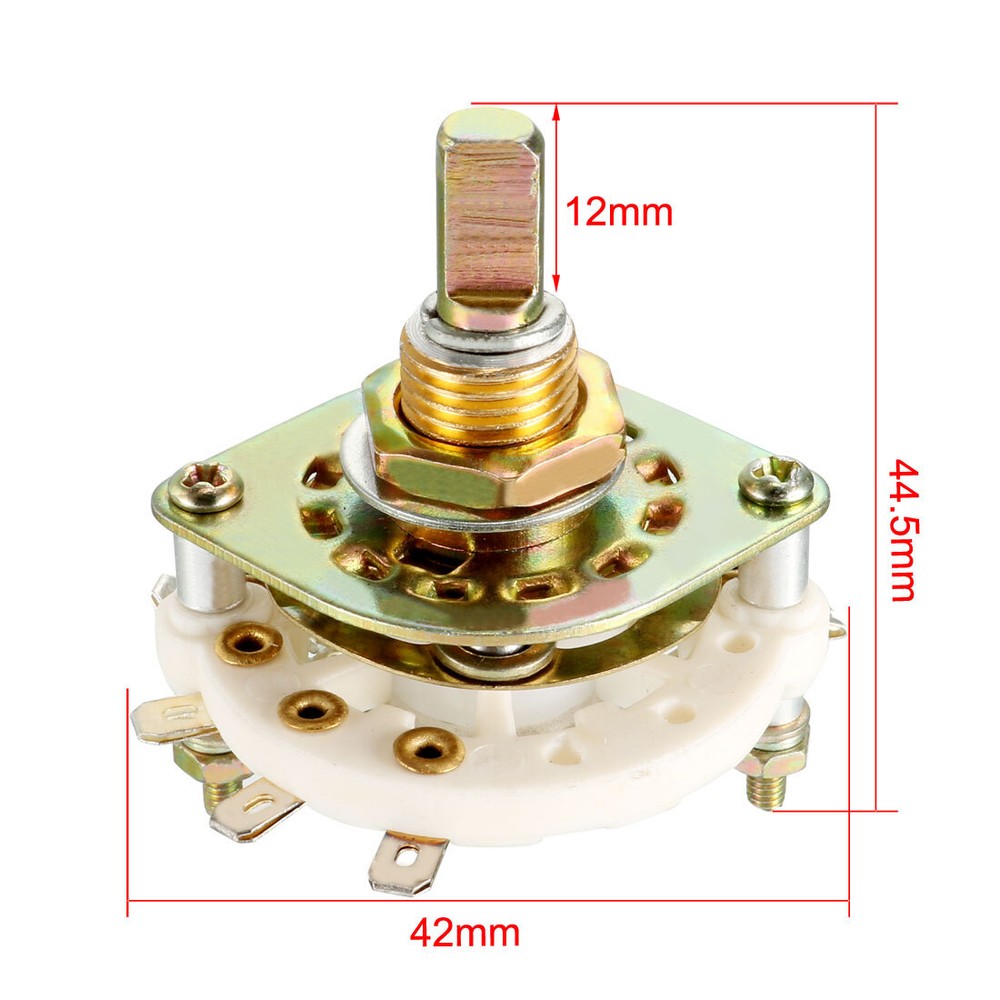 1P8T 1 Pole 8 Position Selectable 1 Deck Band Channel Rotary Switch Selector