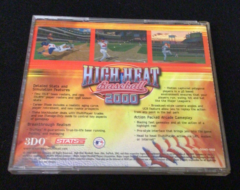 High Heat Baseball 2000 PC CD-ROM With Case