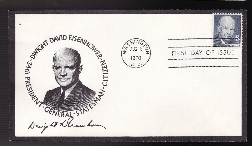 DWIGHT D EISENHOWER #1401 US FIRST DAY COVER 1970, UNKNOWN CACHET FDC