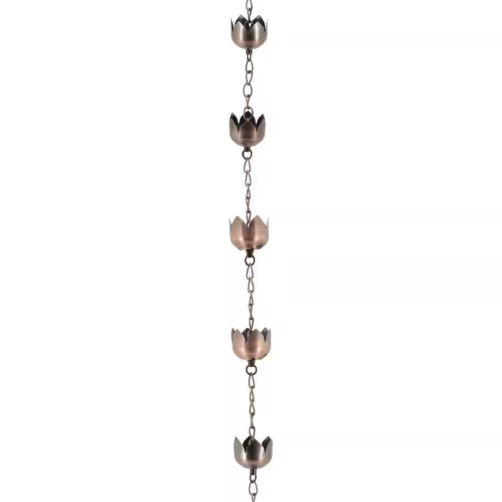 Rain Chain with Lotus Blossoms