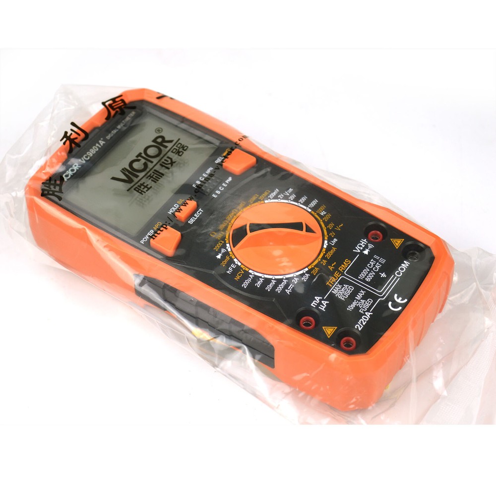 VICTOR VC9801A+ 3 1/2 Digital Multimeter True RMS Transistor Ammeter Voltmeter