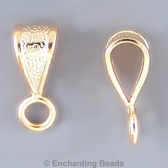Small Close Loop Bails Goldtone Closed Loop #987 (12) Gold Color Bails