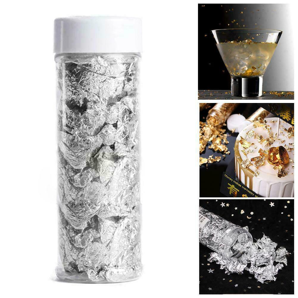Edible Grade Genuine Pure Silver Leaf Schabin Flakes Art Cake Decorating Tools