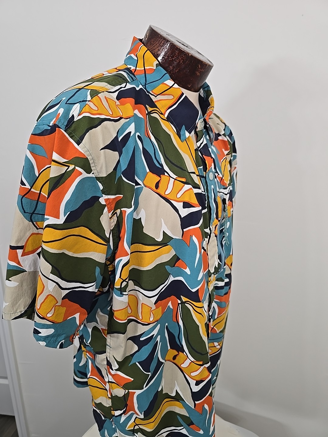 REI Co-Op Trailmade Short Sleeve Button Up Hawaiian Shirt XL Vacation Hiking