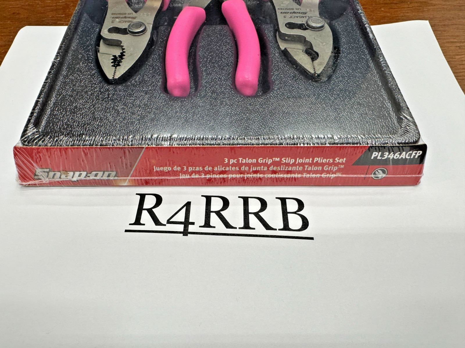 Snap-on Tools USA NEW 3pc Classic PINK Soft Grip Slip Joint Pliers Set PL346ACFP