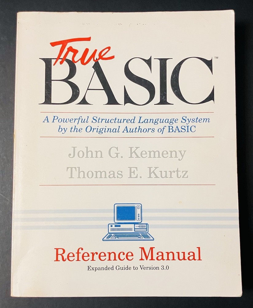 True BASIC v3.0 PC User Guide & Reference Manual Lot Kemeny Kurtz Vintage (1990)