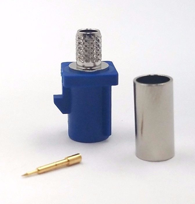 10pcs Auto Fakra Straight Plug Crimp for RG58 Key Code: C (Blue)