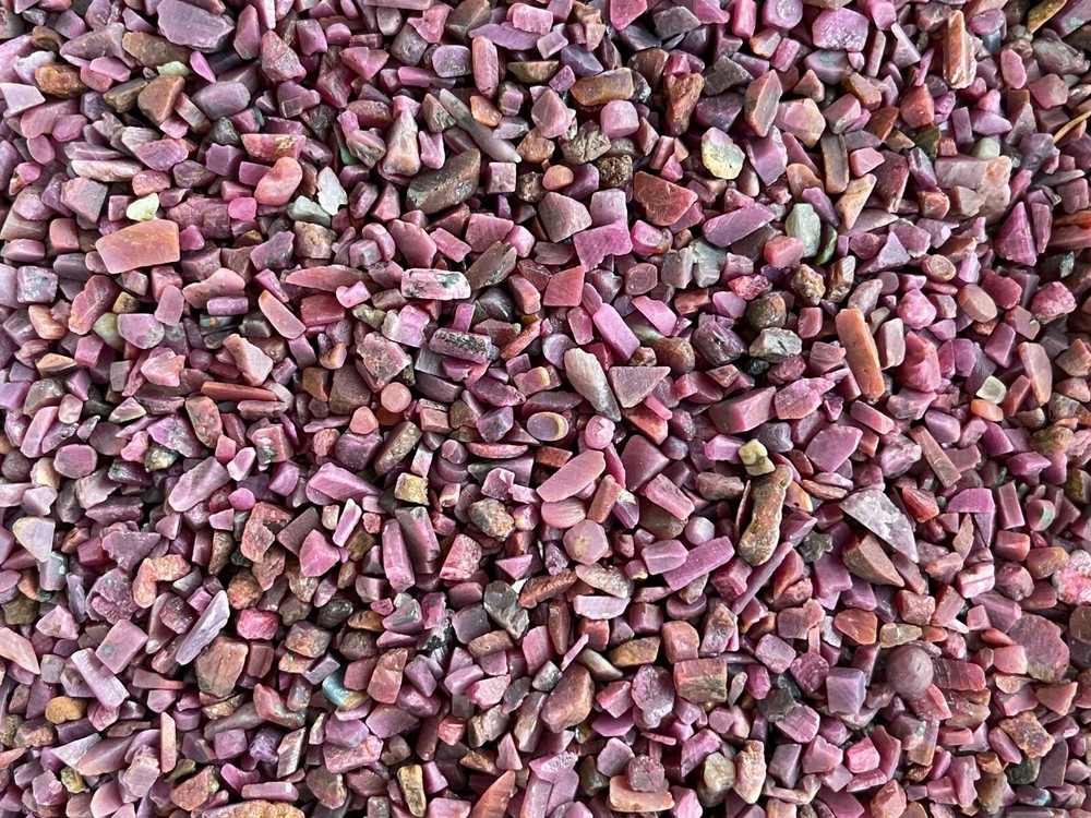 Ruby Semi Tumbled Gemstone Mini Chips 3 - 10 mm, Wholesale Bulk Lot