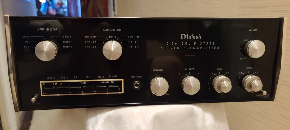 McIntosh C26 Solid State Preamplifier and Cabinet - Black/Walnut (1974)
