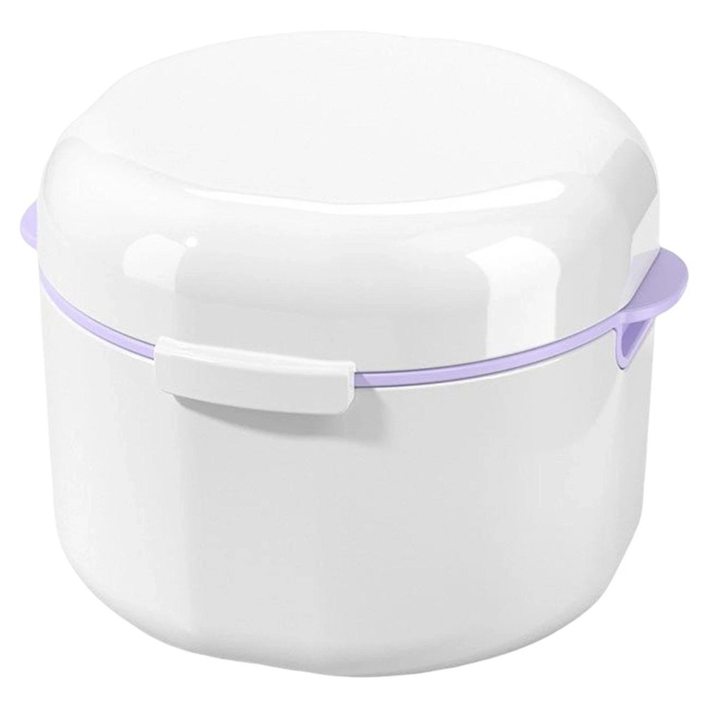 Denture Bath Case False Teeth Container Cup with Strainer Basket for Travel