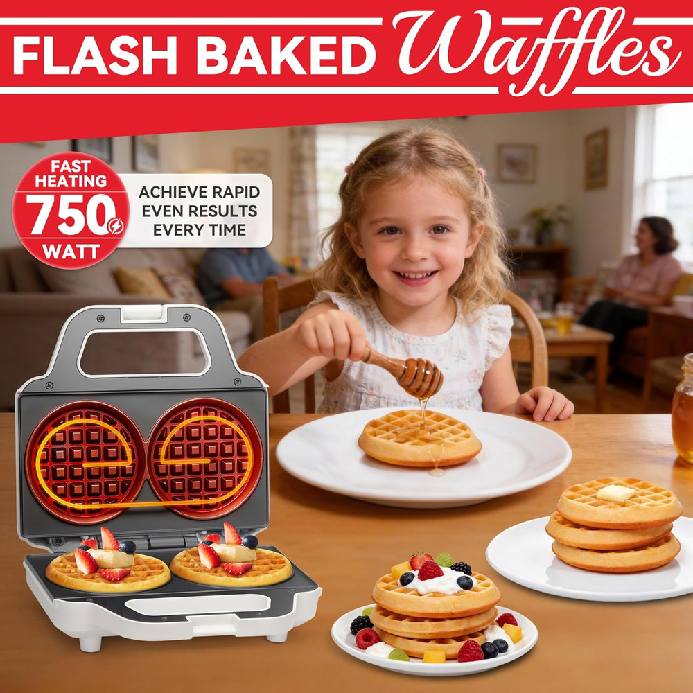4 Inch Double Mini Waffle Maker Machine, Chaffle Maker, Waflera Electrica, Small