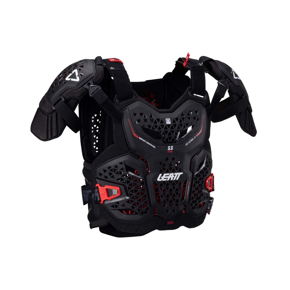 LEATT 5.5 Pro Evo Motorcycle Harness Black Red CE Certified