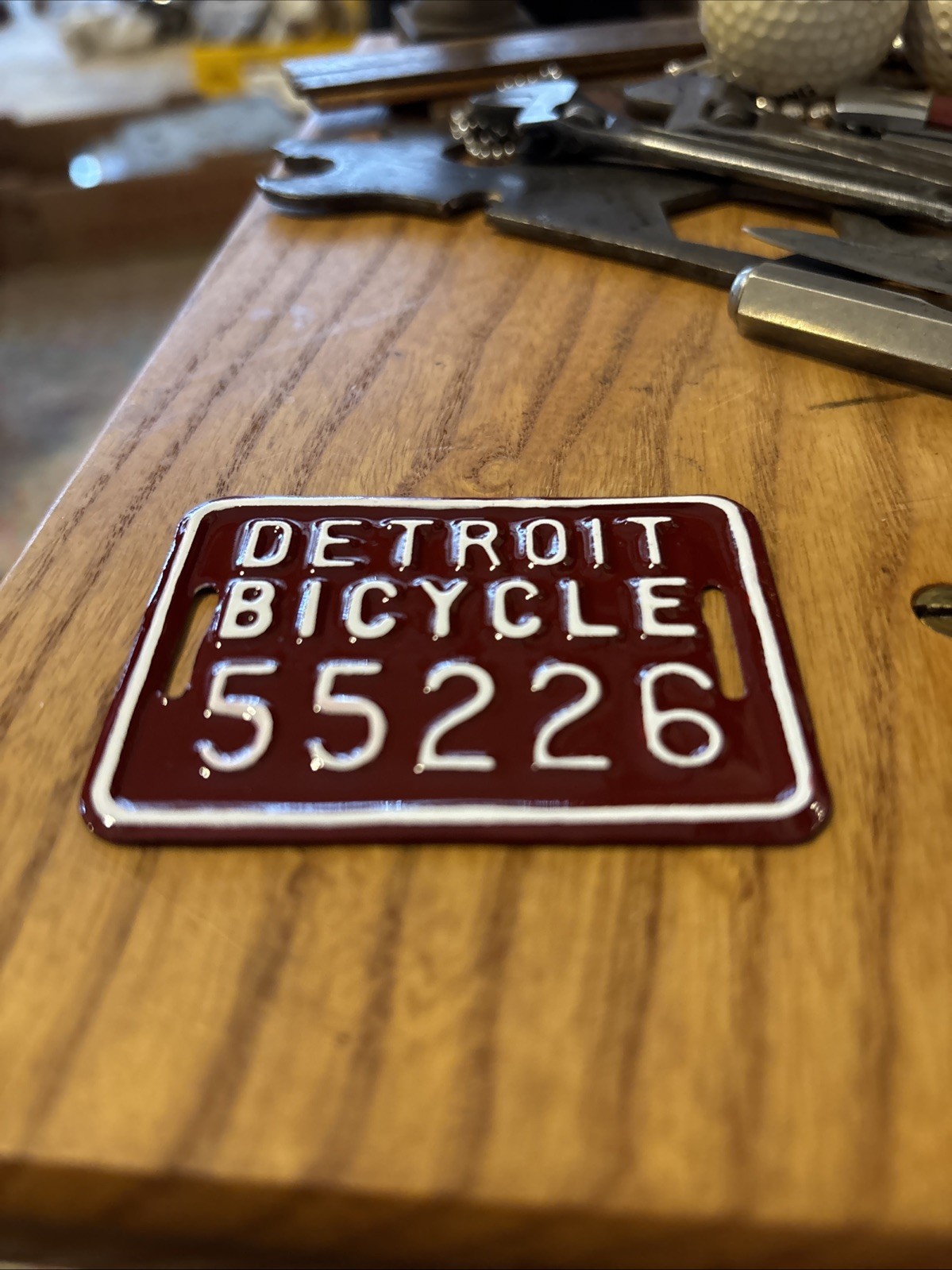 Vintage Detroit Bicycle License Plate 1960s Eater New Or Restored