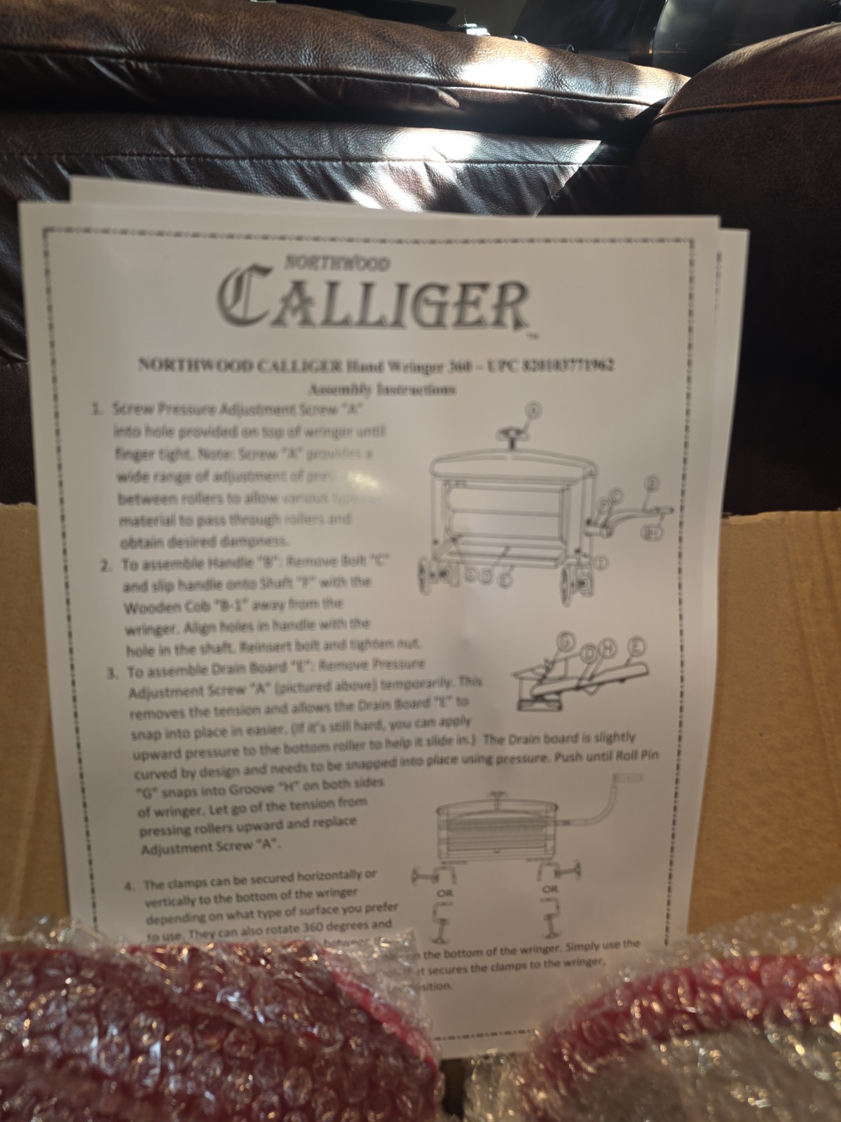 Northwood Calliger Hand Wringer 360 Manual Clothes Wringer Clamp Mount Red