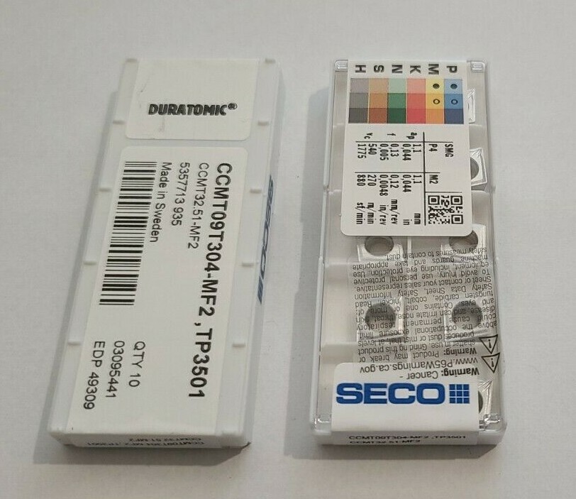 CCMT 31.51 MF2 TP3501 SECO *** 10 INSERTS *** FACTORY PACK ***