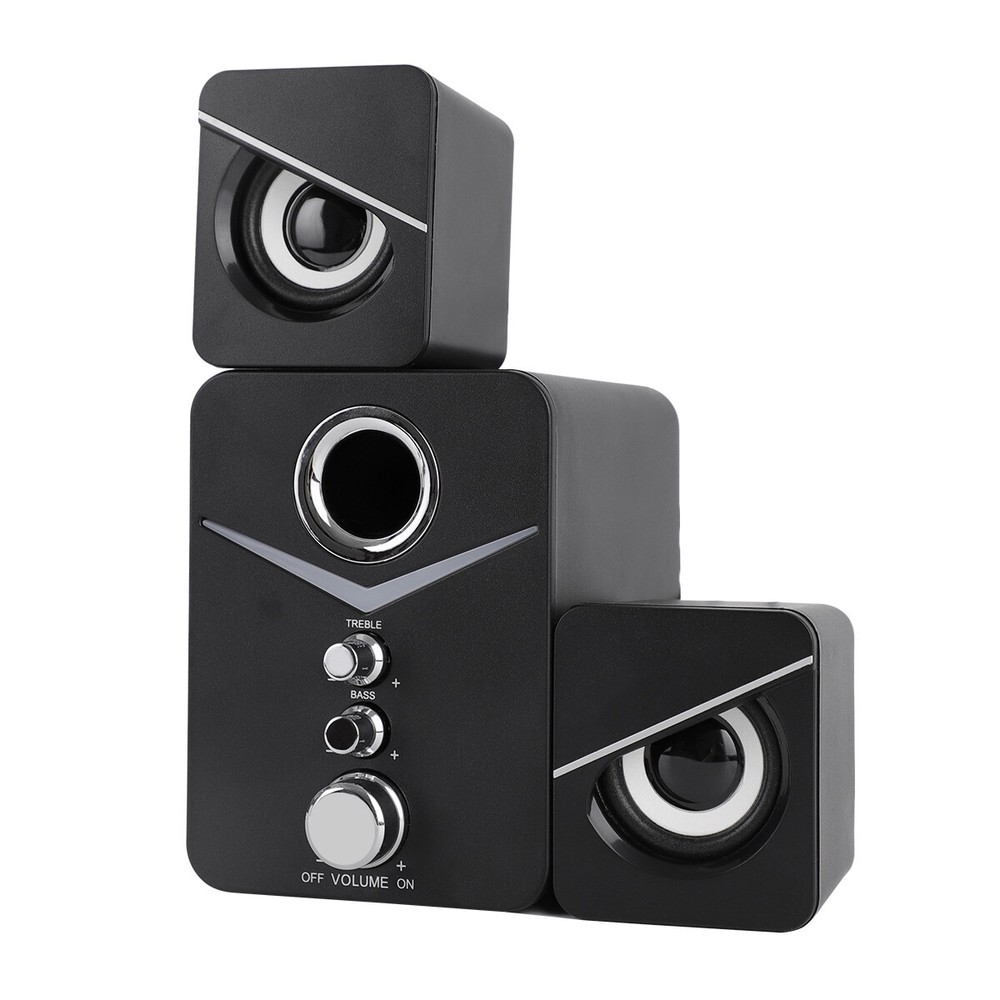 Wired USB Computer Speakers 3Pcs Stereo Sound System Subwoofer&LED for PC Laptop