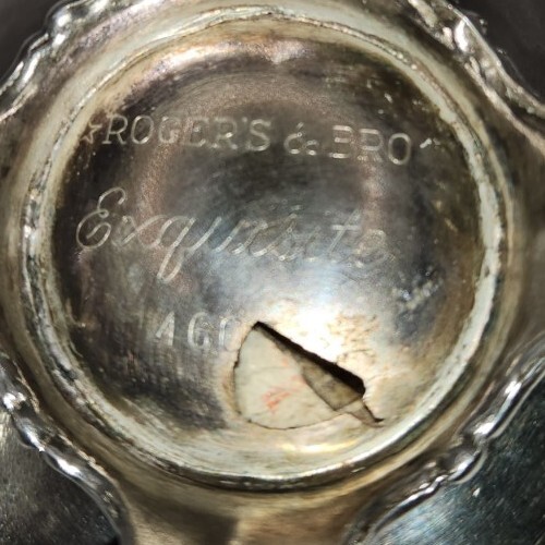 ROGERS BROS Exquisite Silverplated Cream Container Vintage
