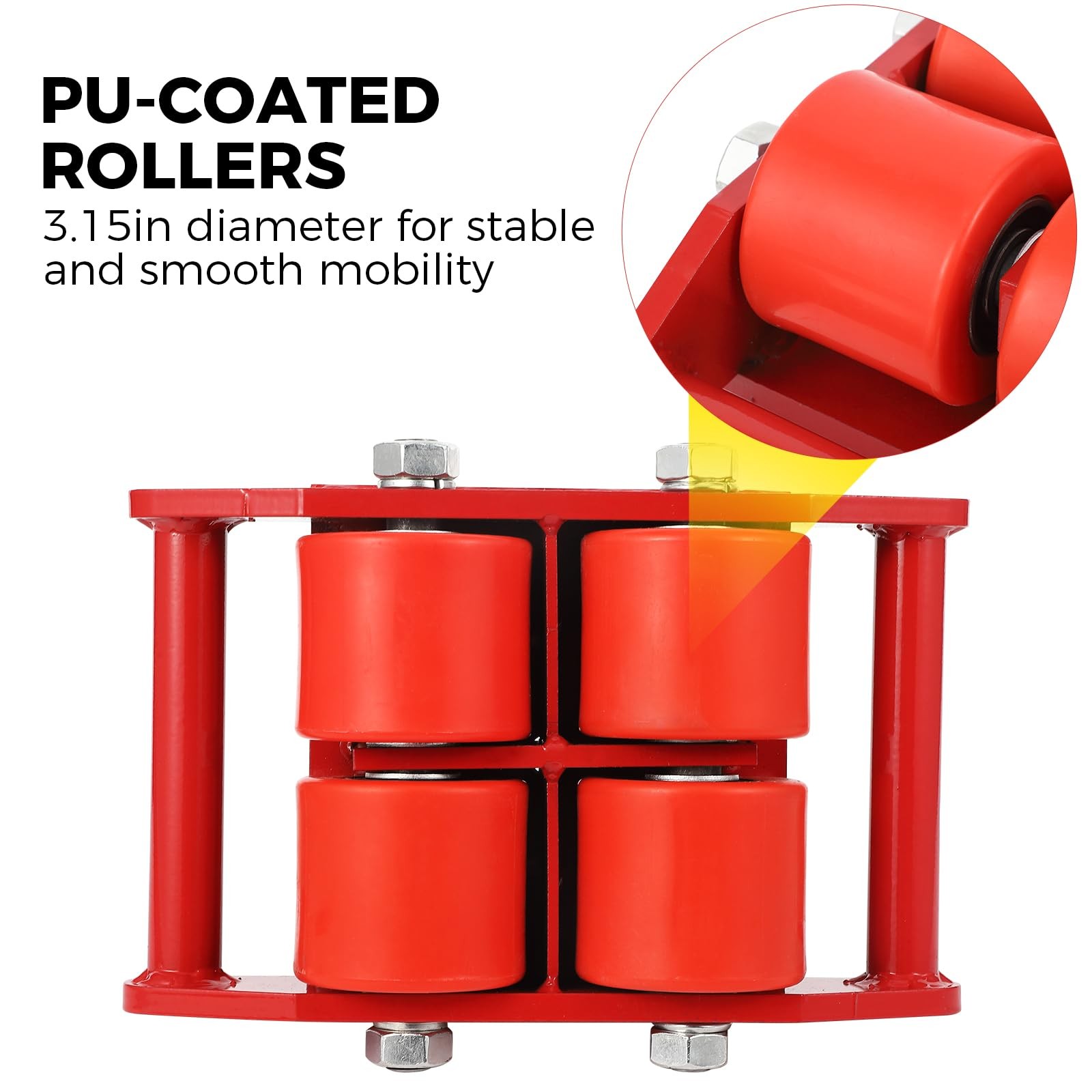4PCS Machinery Mover 6T/13200lb Heavy Duty Machine Dolly Equipment Roller Skates