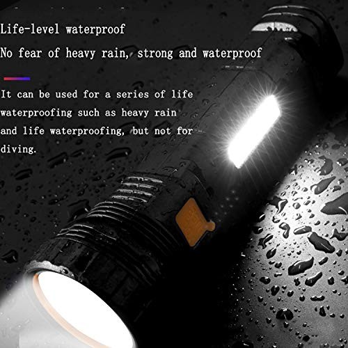 Solar/Rechargeable Multi Function 1000 Lumens LED Flashlight, with 1PCS Black