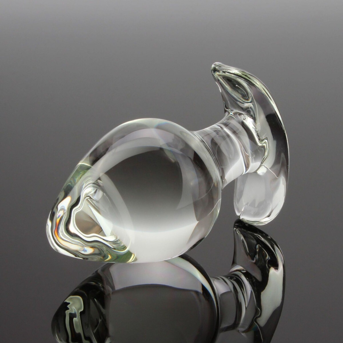 2.6" Extra Wide Thick Weighted Heavy Duty Wearable Glass Anal Butt Plug Dildo