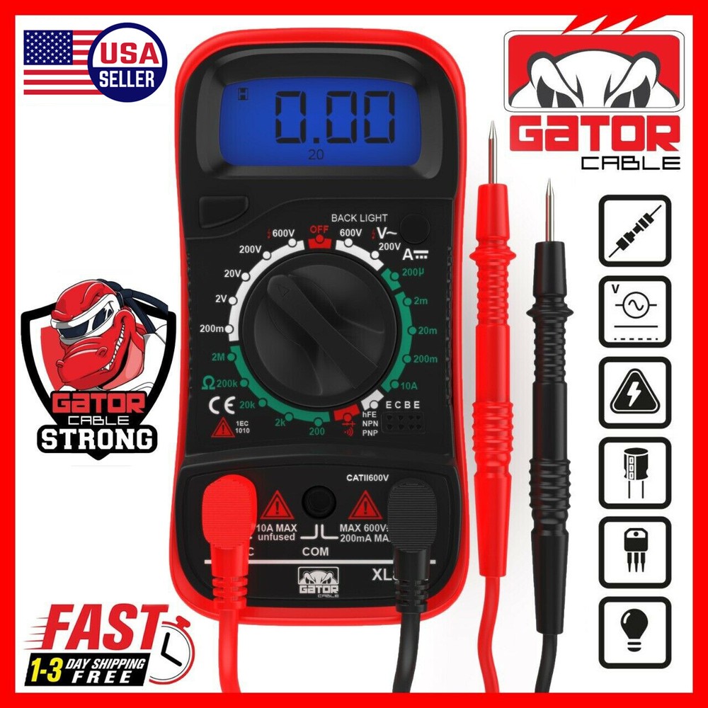 Digital Multimeter AC DC Voltmeter Ammeter Ohmmeter Volt Tester Meter 9V Power