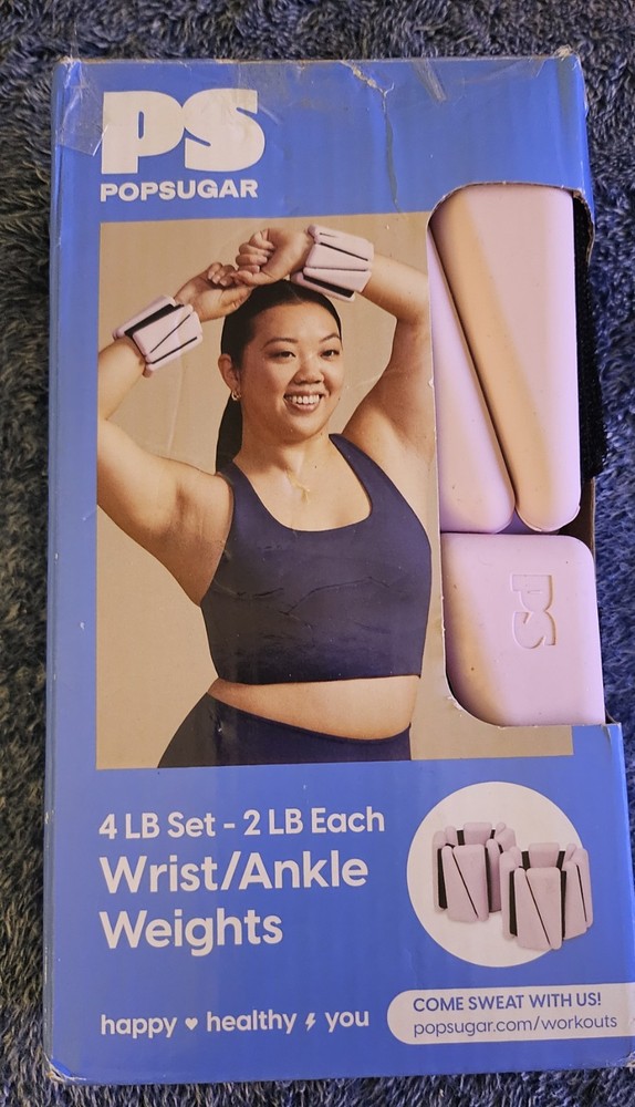 Wrist & Ankle Weights POPSUGAR Adjustable Set 4 lb Pink Black Gym Training