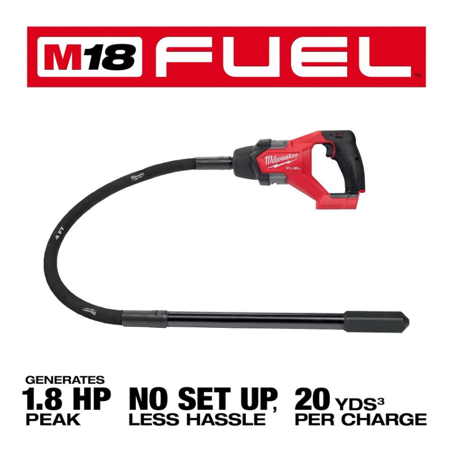 Milwaukee 2910-20 M18 FUEL 4' Concrete Pencil Vibrator