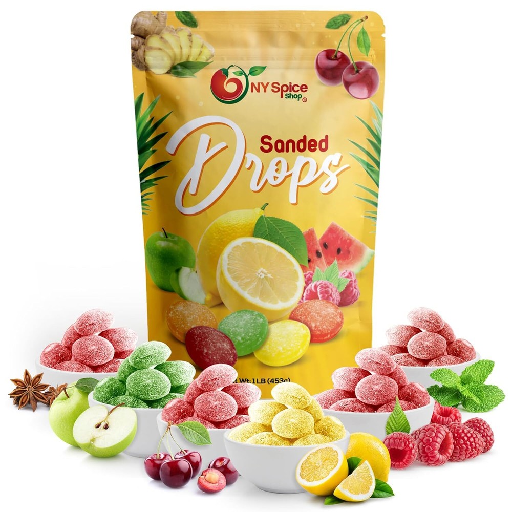 Assorted Sanded Fruit Drops Candy - Old Fashioned Hard Candy - by NY Spice