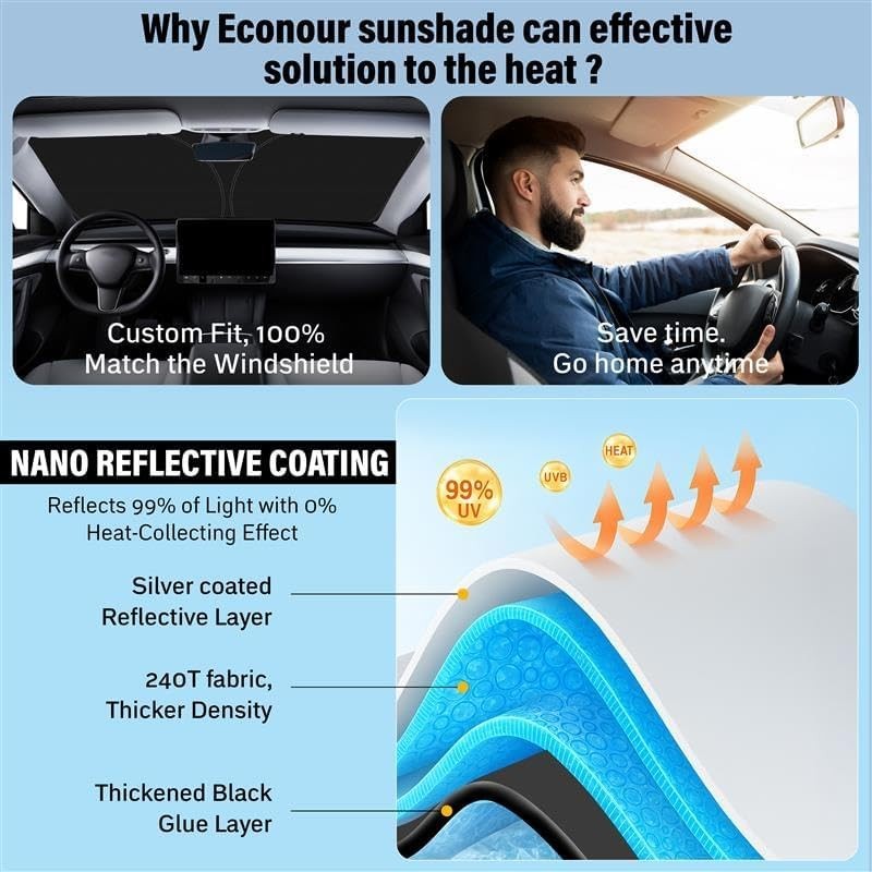 Foldable Front Window Sunshade Cover Sun Visor Protector For Mazda SUV & Sedan