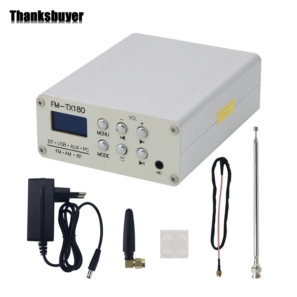 FM-TX180 75MHz-108MHz Bluetooth Stereo FM Radio Transmitter 0.96'' OLED Screen