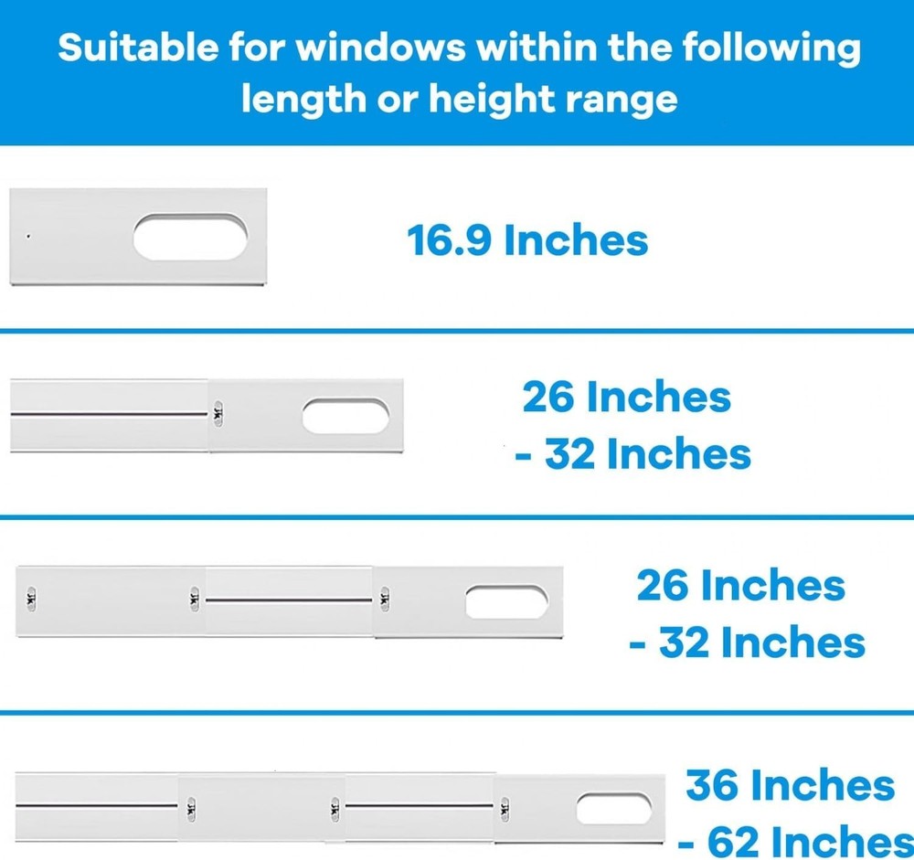 Portable Air Conditioner Window Kit with Coupler Adjustable Window Seal for A...