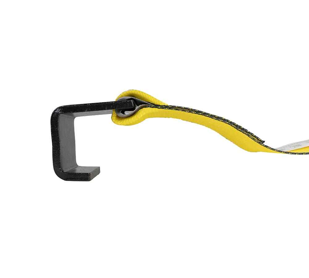 (10 Pack) 4" x 5' Roll Off Container Yellow Winch Strap w/ Large Flat Hook fo...