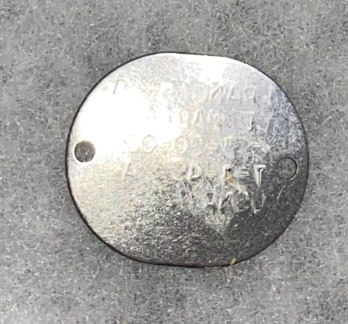 WWII USNR Francis DeMaria T-45 Single Dog Tag