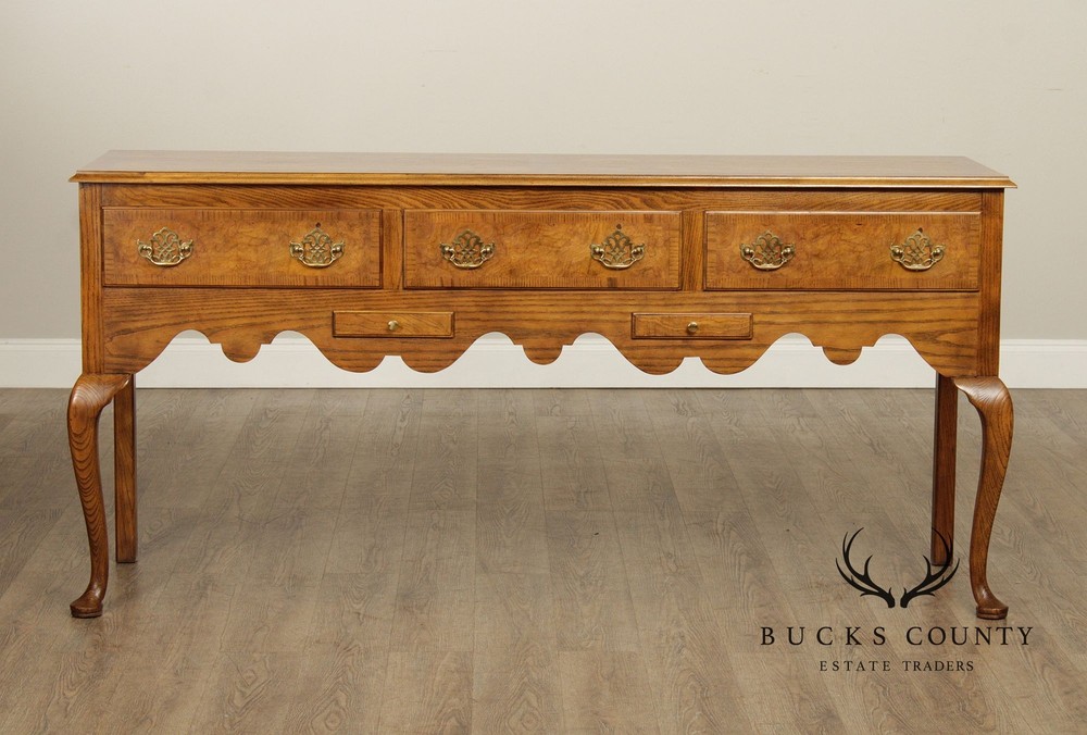 Baker Queen Traditional Oak And Walnut Sideboard Buffet