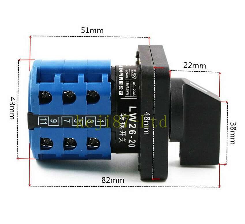 1x Milling Machine 3 Section Import Forward Reverse Switch LW26-20 The Mill Tool