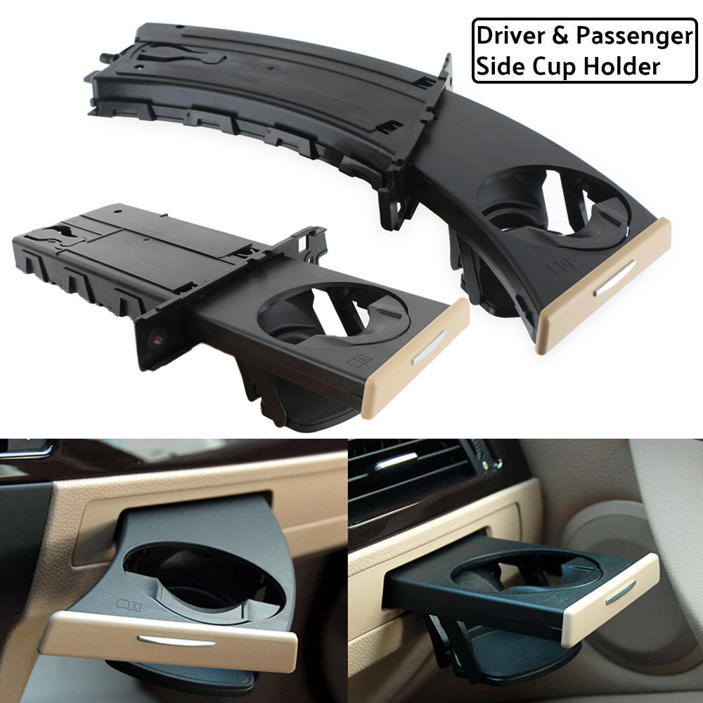 For BMW E90 E91 E92 E93 Left Driver+Right Passenger Retractable Cup Holder Beige
