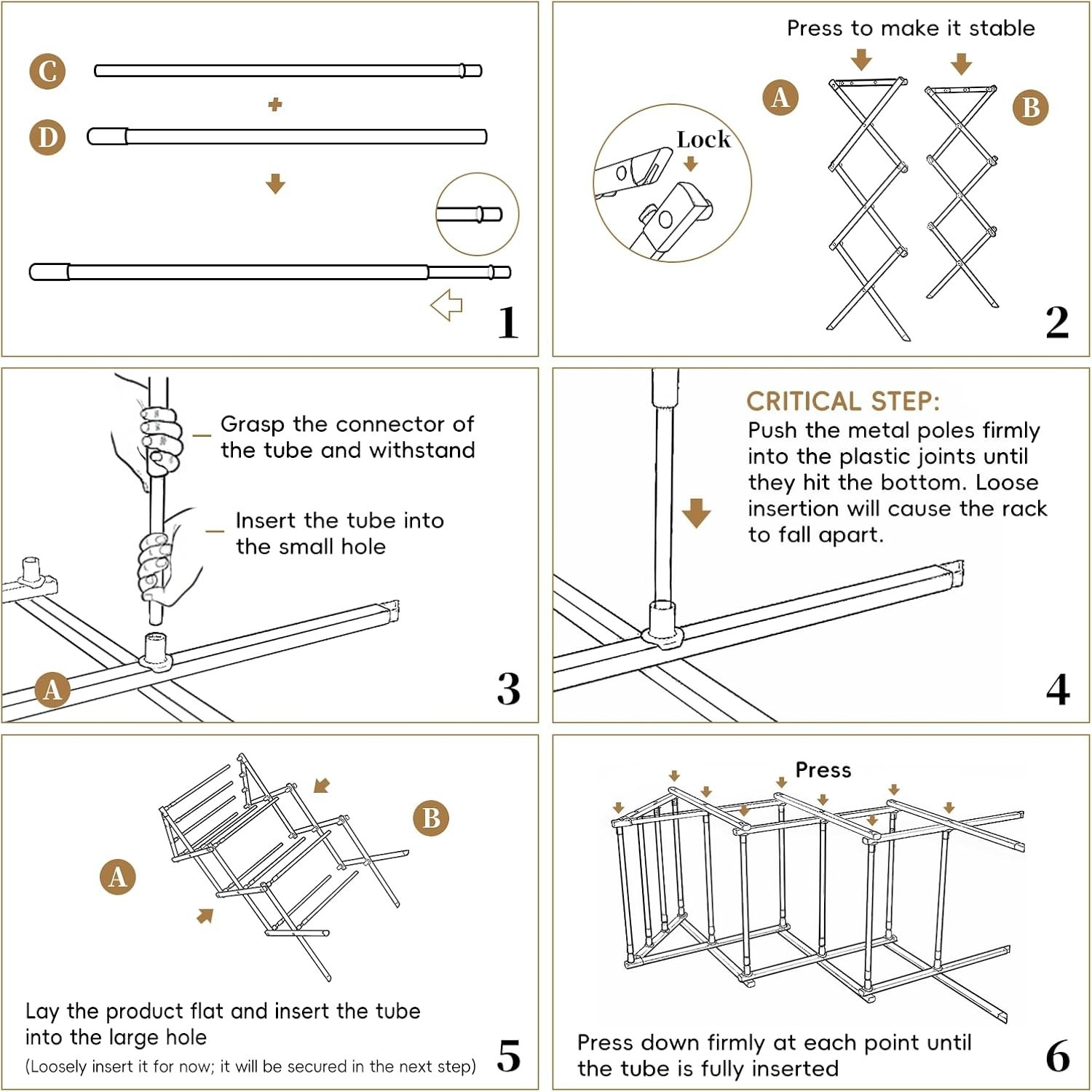 Deluxe Foldable 3-Tier Drying Rack - Portable & Anti-Rust Clothes Organizer