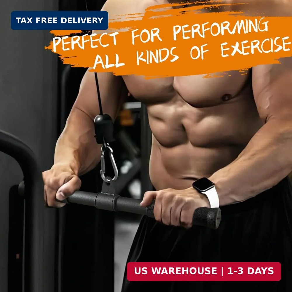 Straight Bar, Pull Down Bar 360 Rotating, Lat Pulldown Attachments Cable Attachm