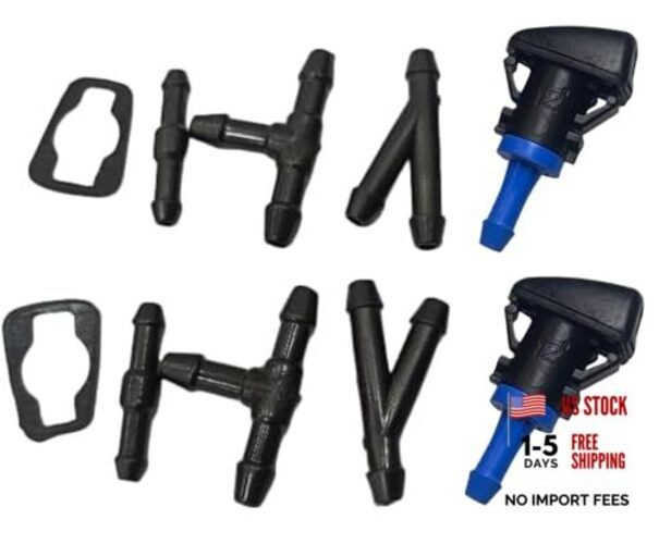 2 Pack 28932-ZL00A Windshield Washer Hood Nozzle Sprayer kit Compatible with